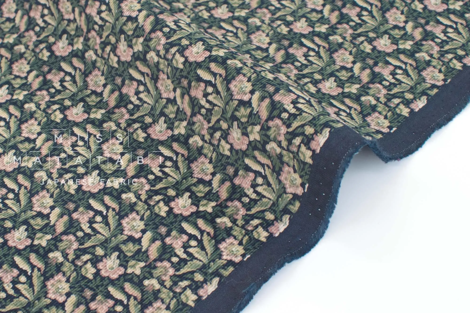 DEADSTOCK Ripple Corduroy Green Floral