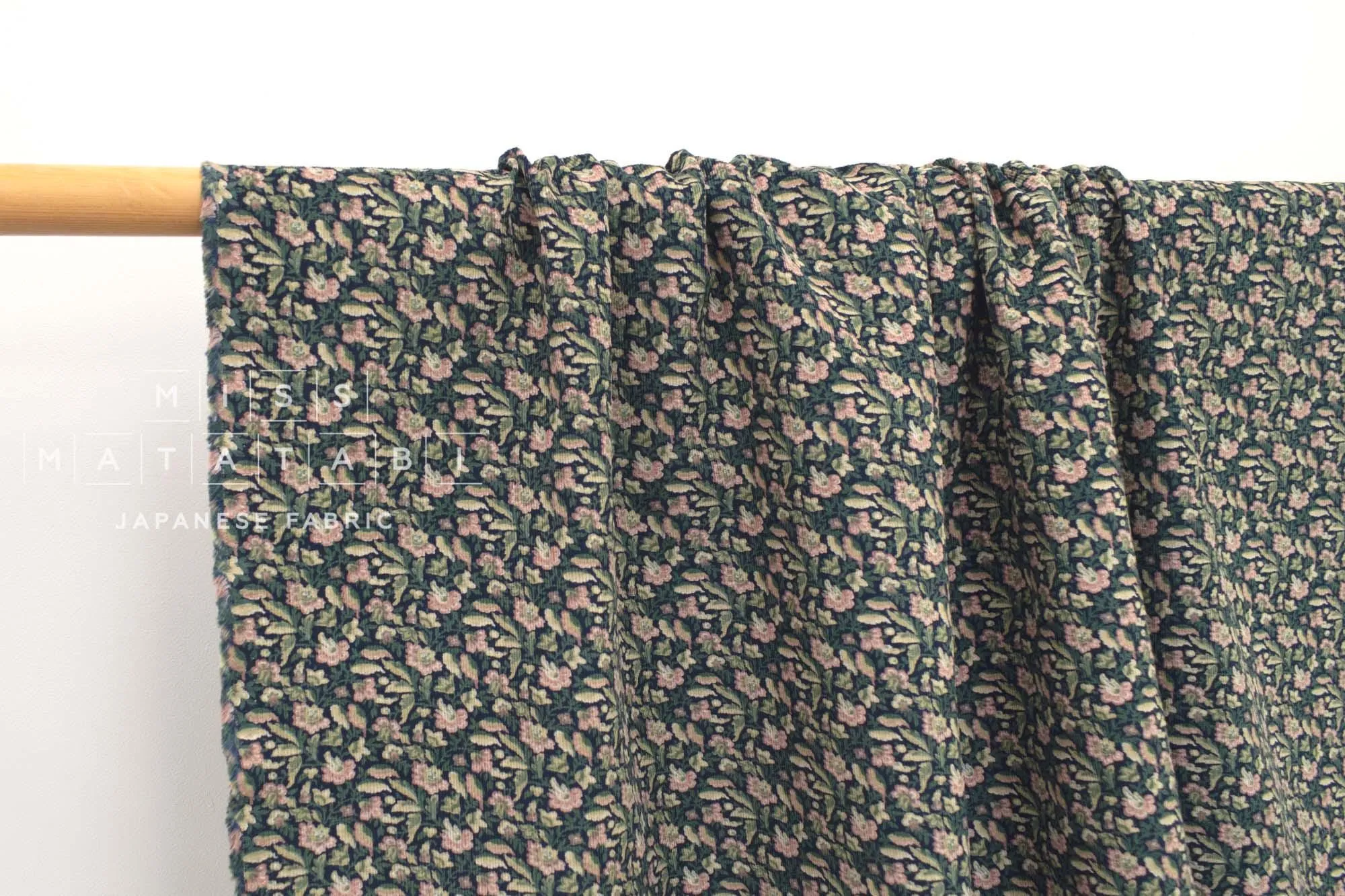 DEADSTOCK Ripple Corduroy Green Floral