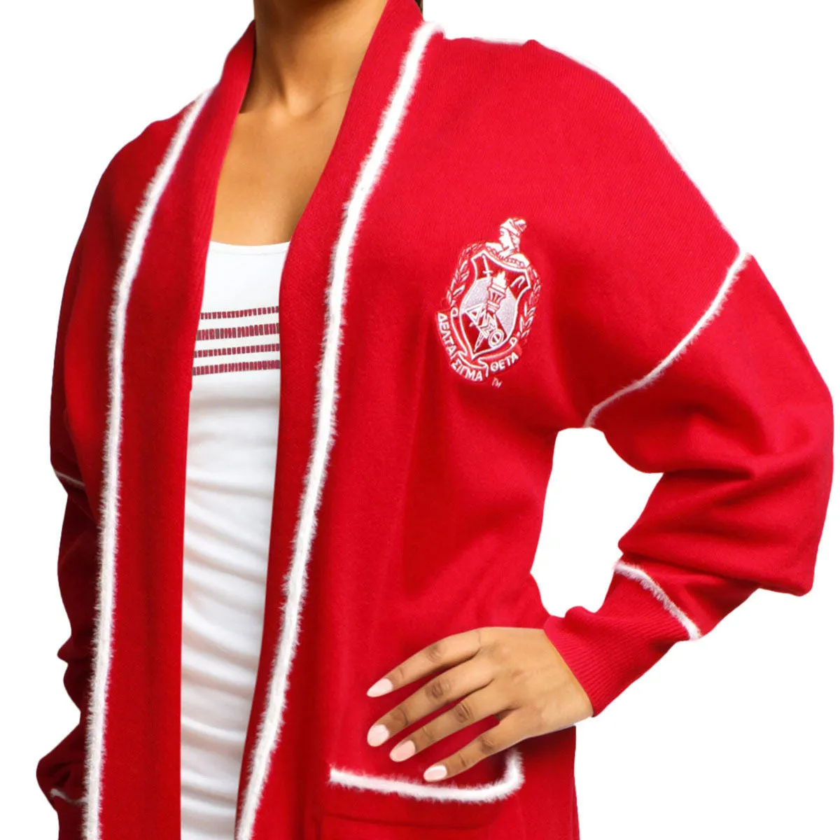 Delta Sigma Theta DST Sorority 2XL Long Duster Cardigan Plus Size