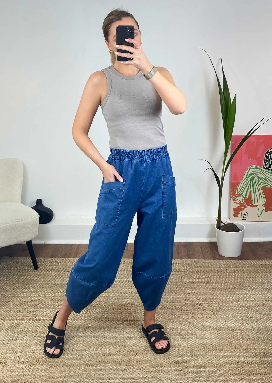 Denim Cocoon Pocket Pants