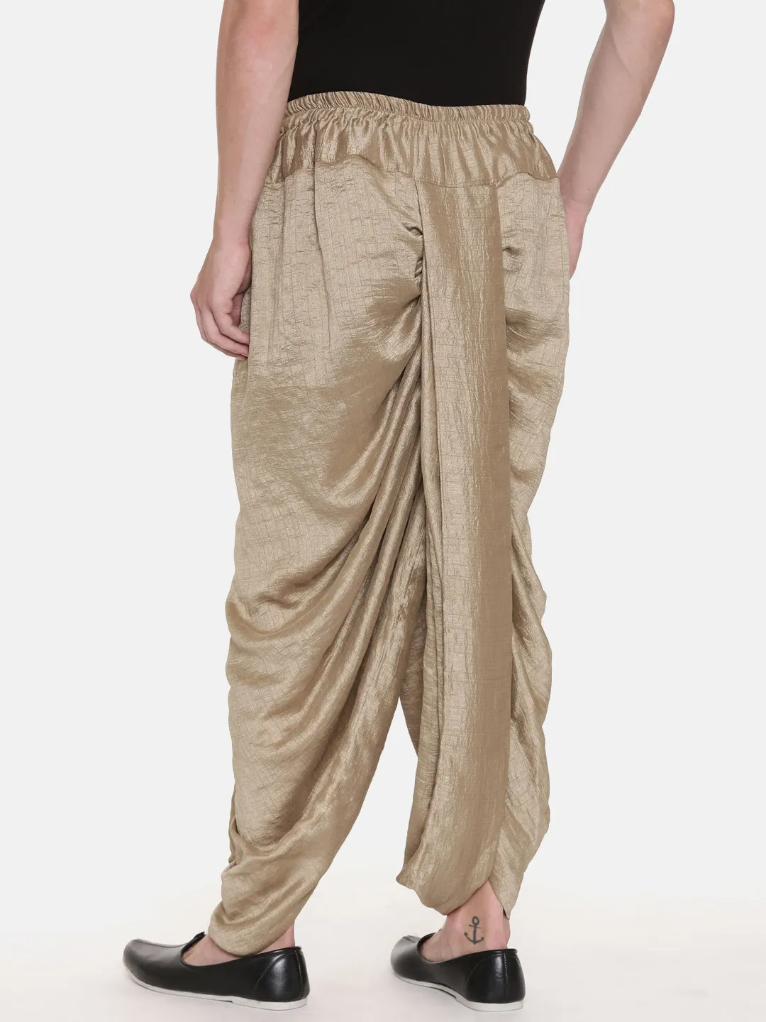 Designer Dhoti Pants in Gold Slub Silk - MMDHOTI010