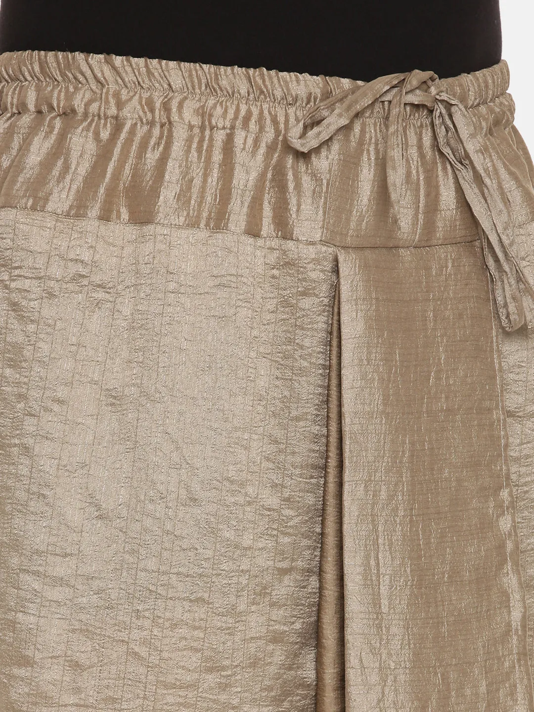 Designer Dhoti Pants in Gold Slub Silk - MMDHOTI010