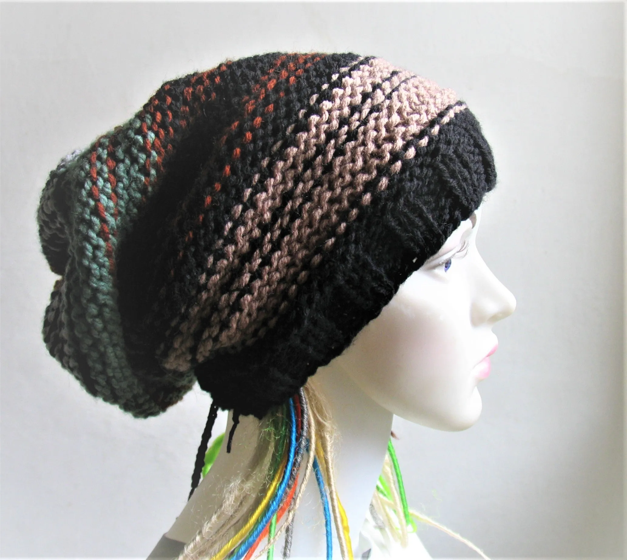 Dreads Long Tube Hat Beanie Dreadlock Sock Oversized Slouchy Unisex