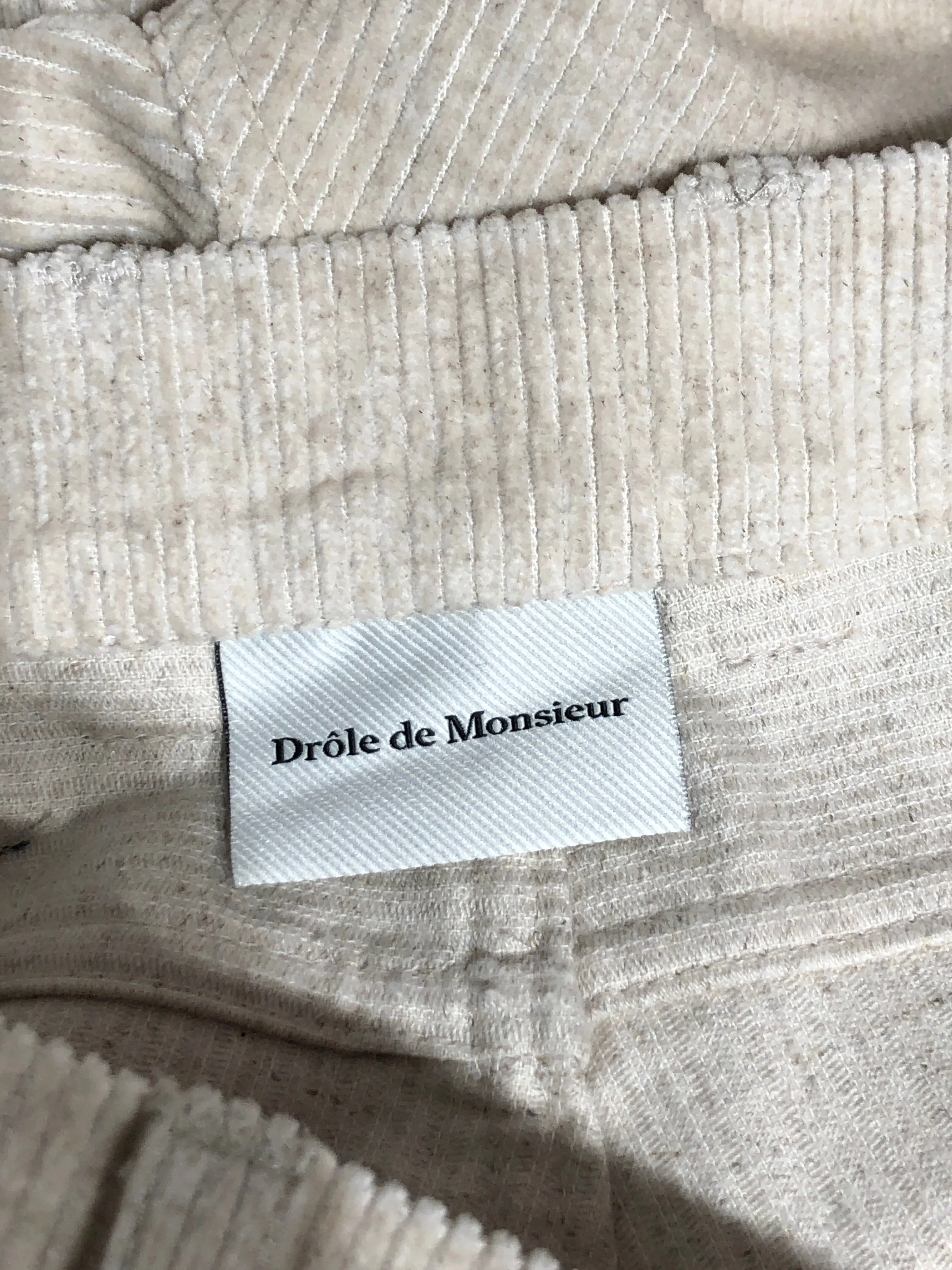 DROLE DE MONSIEUR/Straight Pants/XS/Cotton/CRM/CORDUROY CARPENTER PANTS