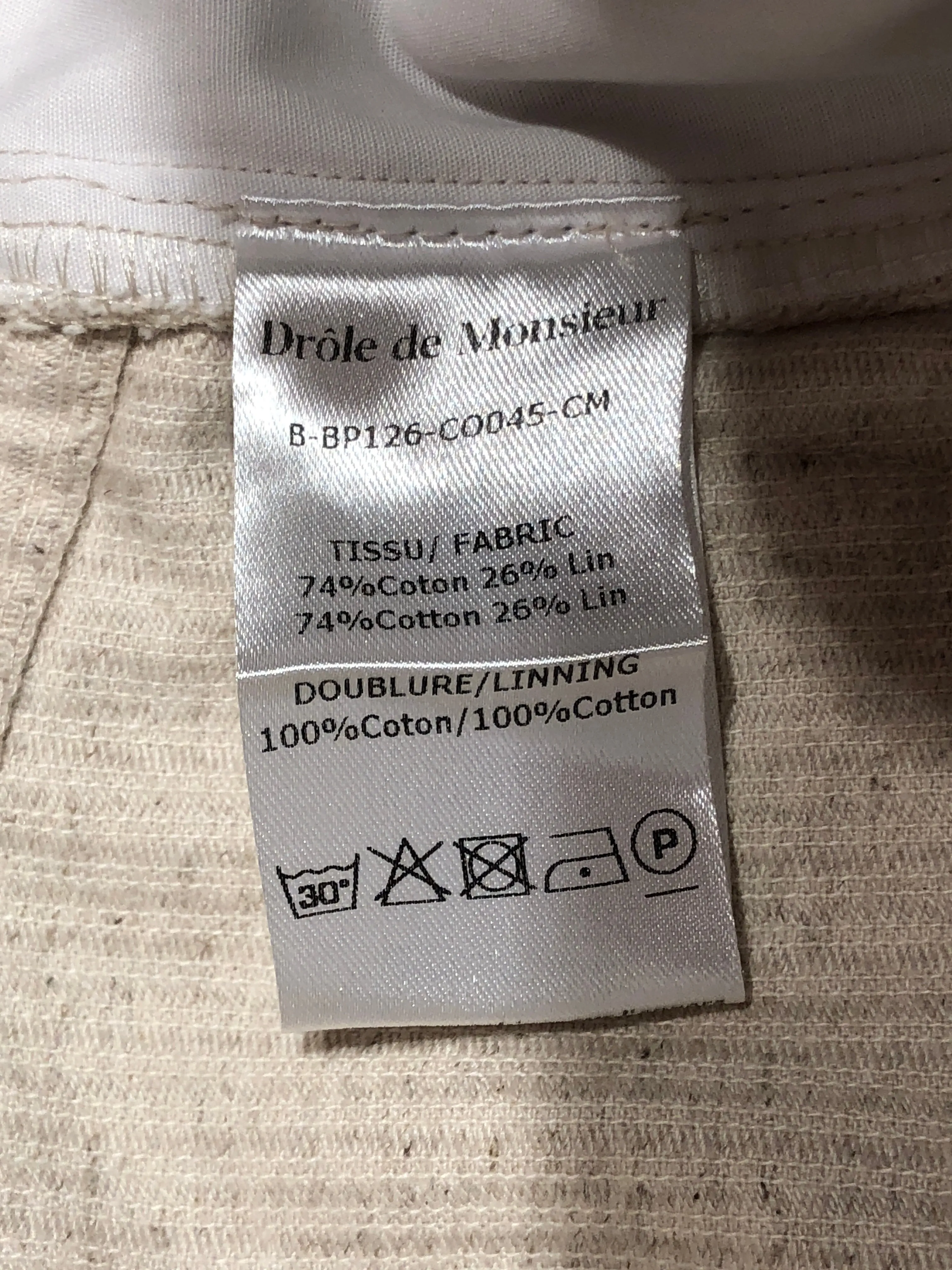 DROLE DE MONSIEUR/Straight Pants/XS/Cotton/CRM/CORDUROY CARPENTER PANTS