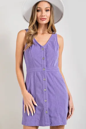 Eesome Simply Pretty Day Corduroy Dress - Lavender