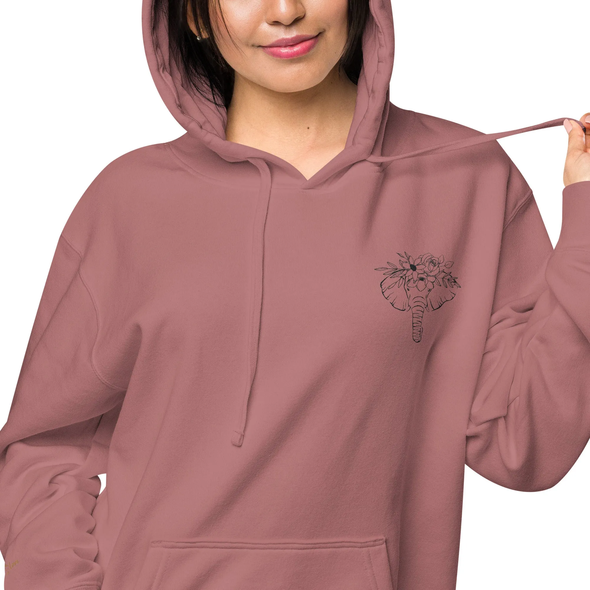 Elephant Lover Design Unisex Pigment-Dyed Hoodie