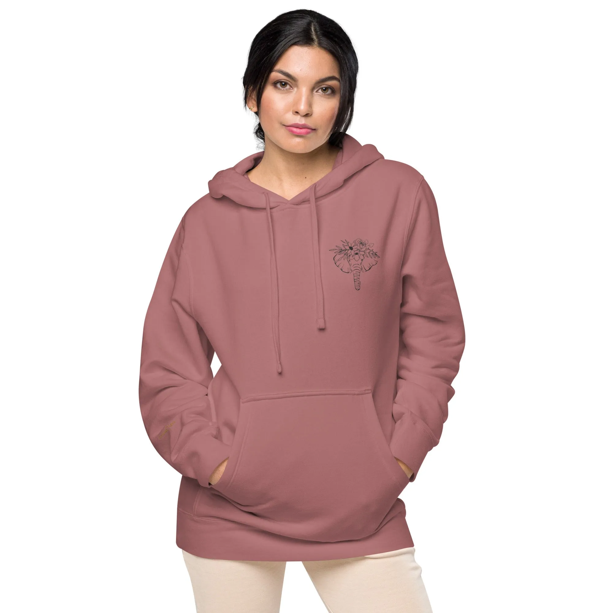 Elephant Lover Design Unisex Pigment-Dyed Hoodie