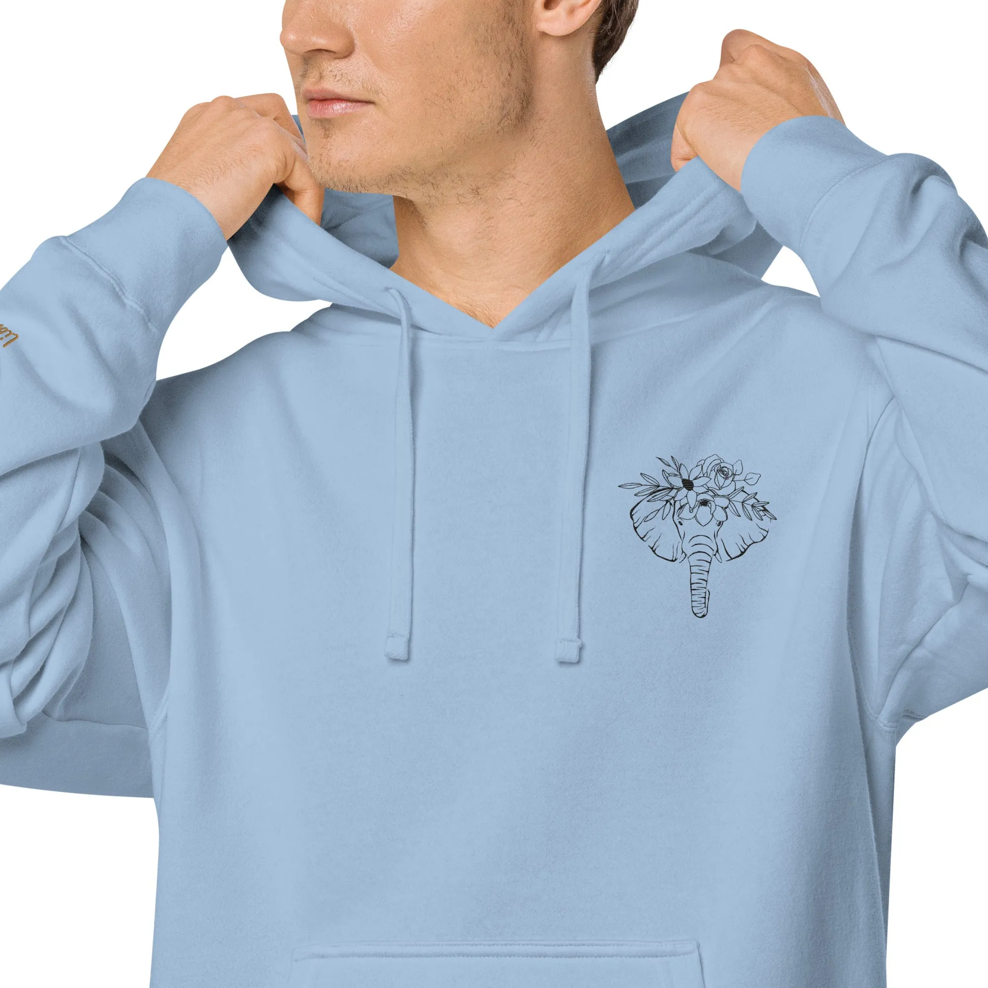 Elephant Lover Design Unisex Pigment-Dyed Hoodie