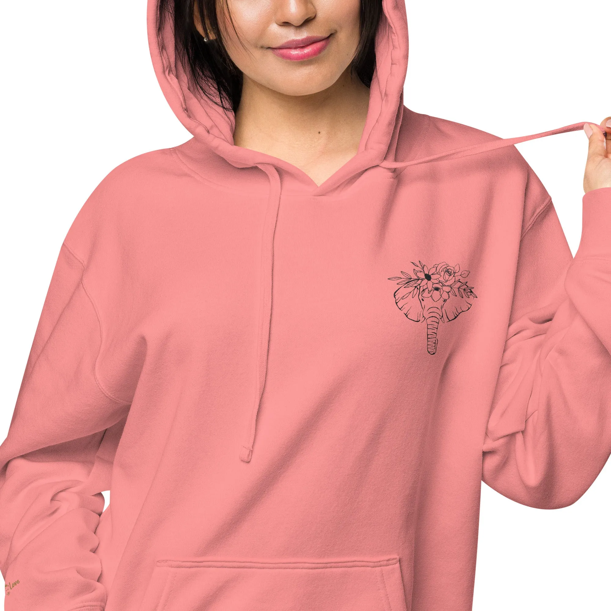 Elephant Lover Design Unisex Pigment-Dyed Hoodie