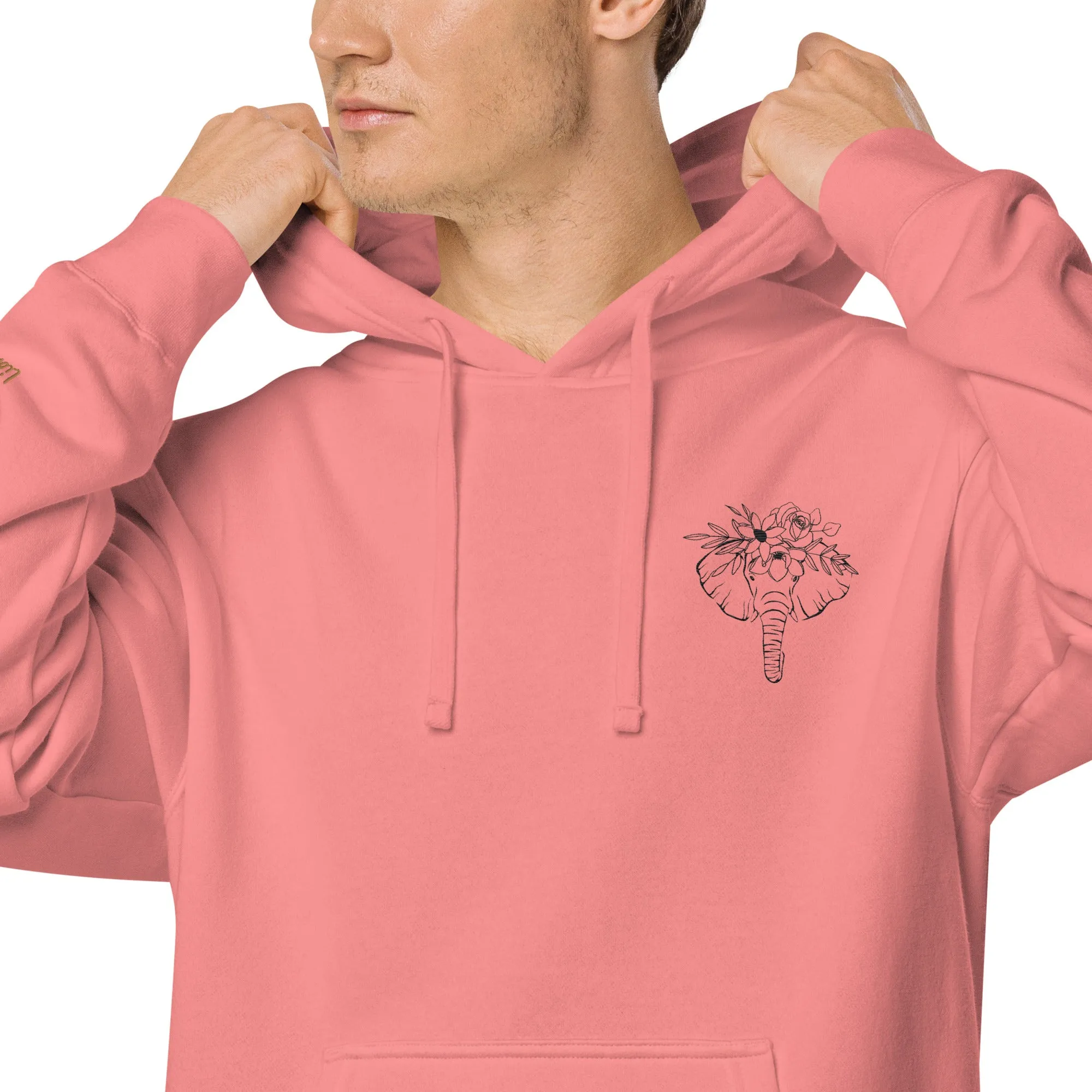 Elephant Lover Design Unisex Pigment-Dyed Hoodie