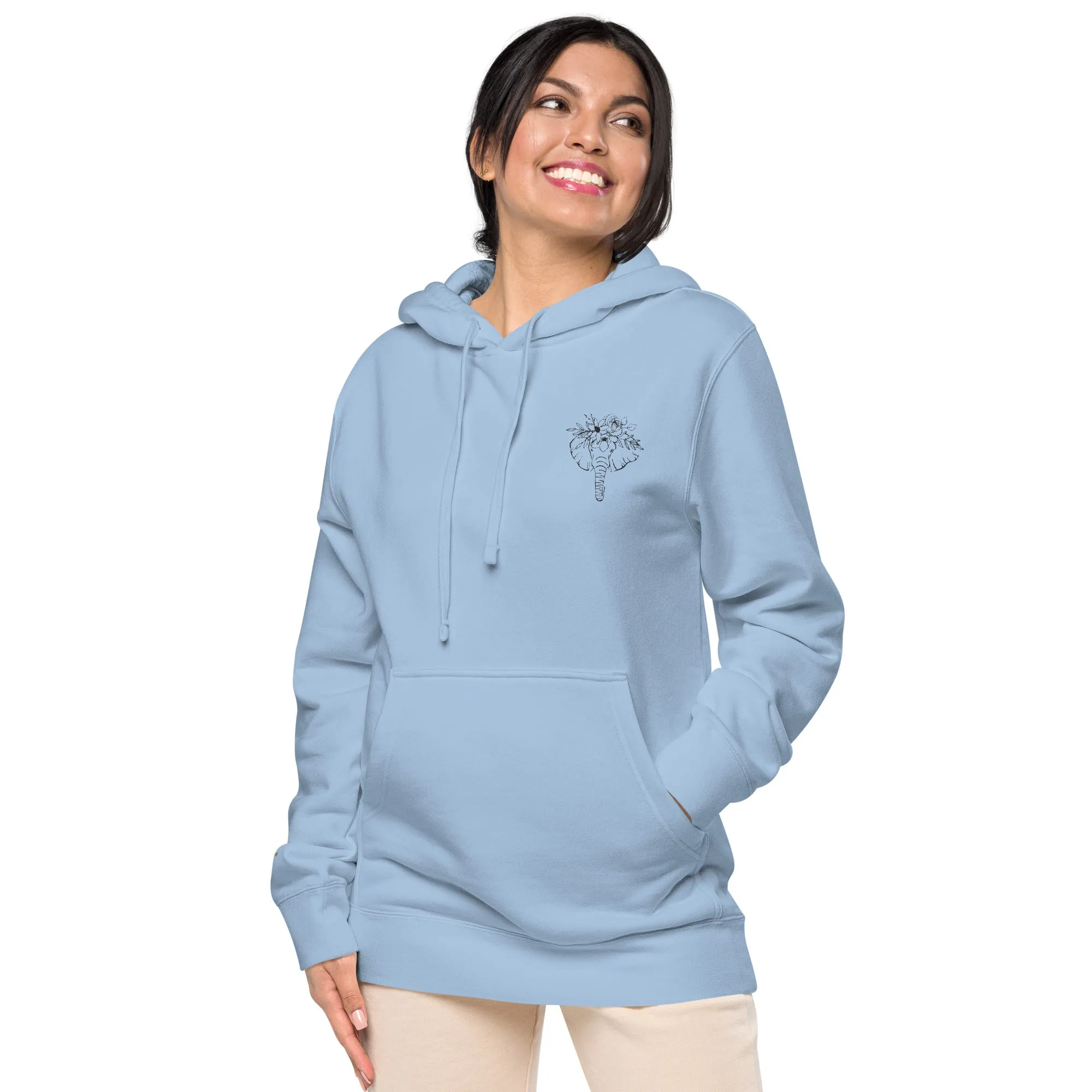 Elephant Lover Design Unisex Pigment-Dyed Hoodie