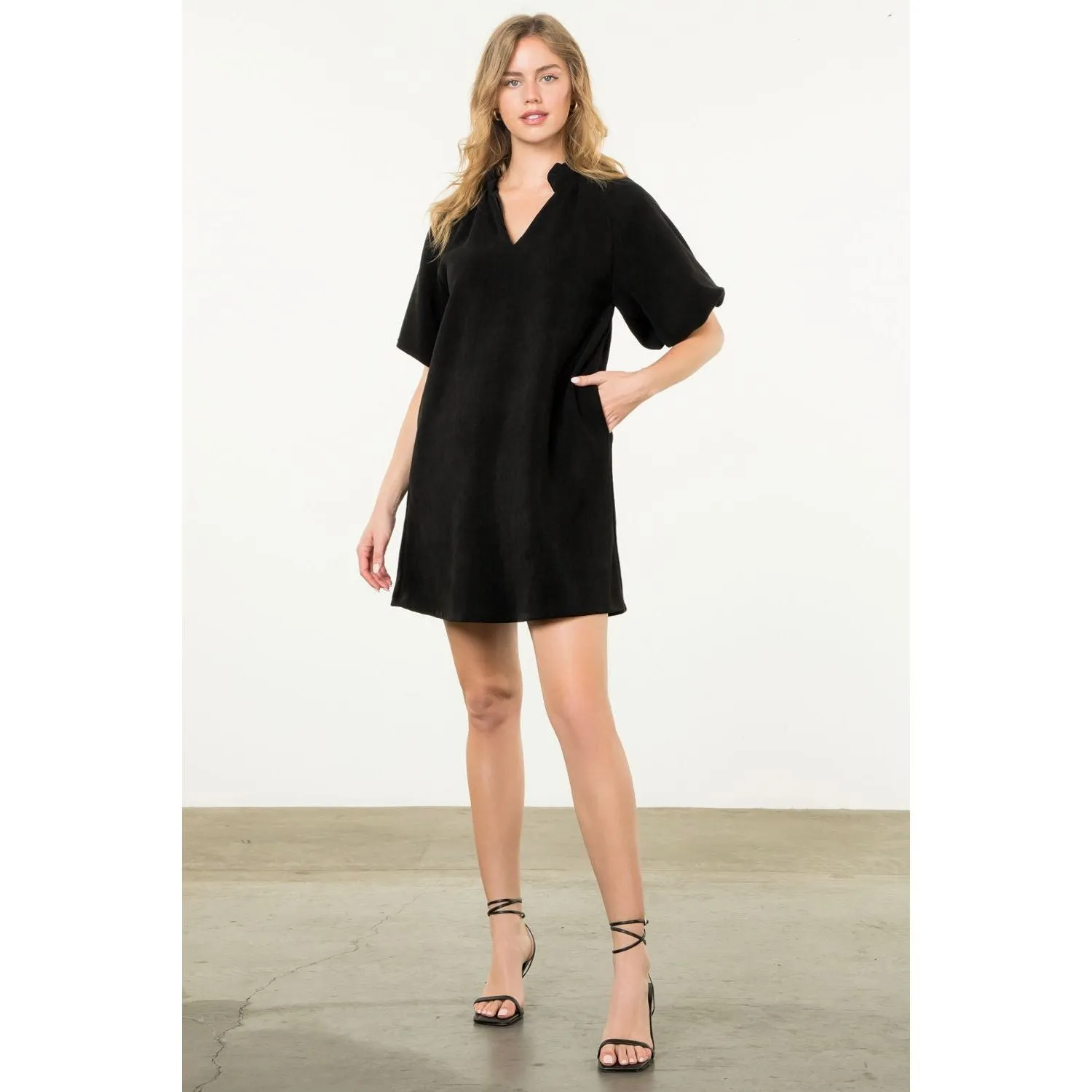 Ellie Puff Sleeve Corduroy THML Dress