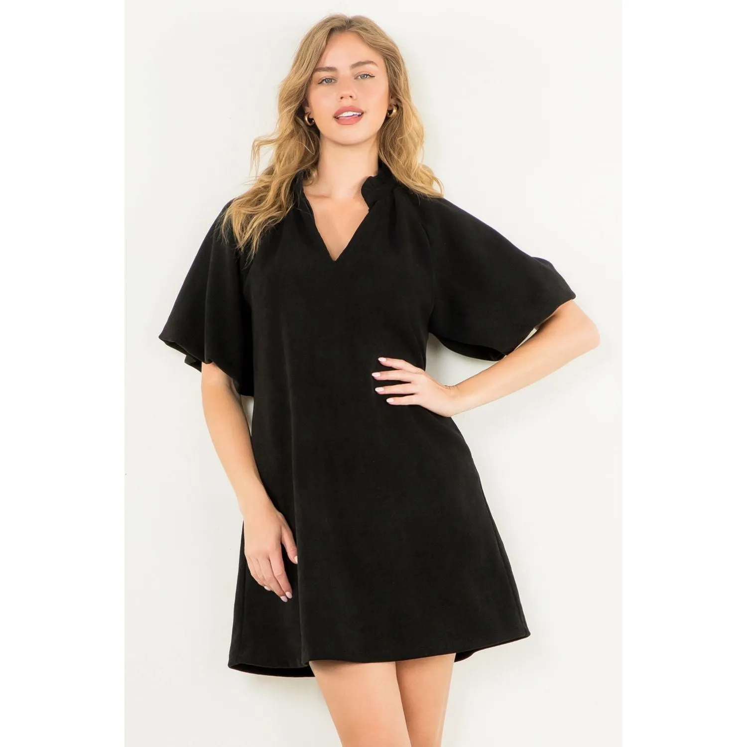 Ellie Puff Sleeve Corduroy THML Dress