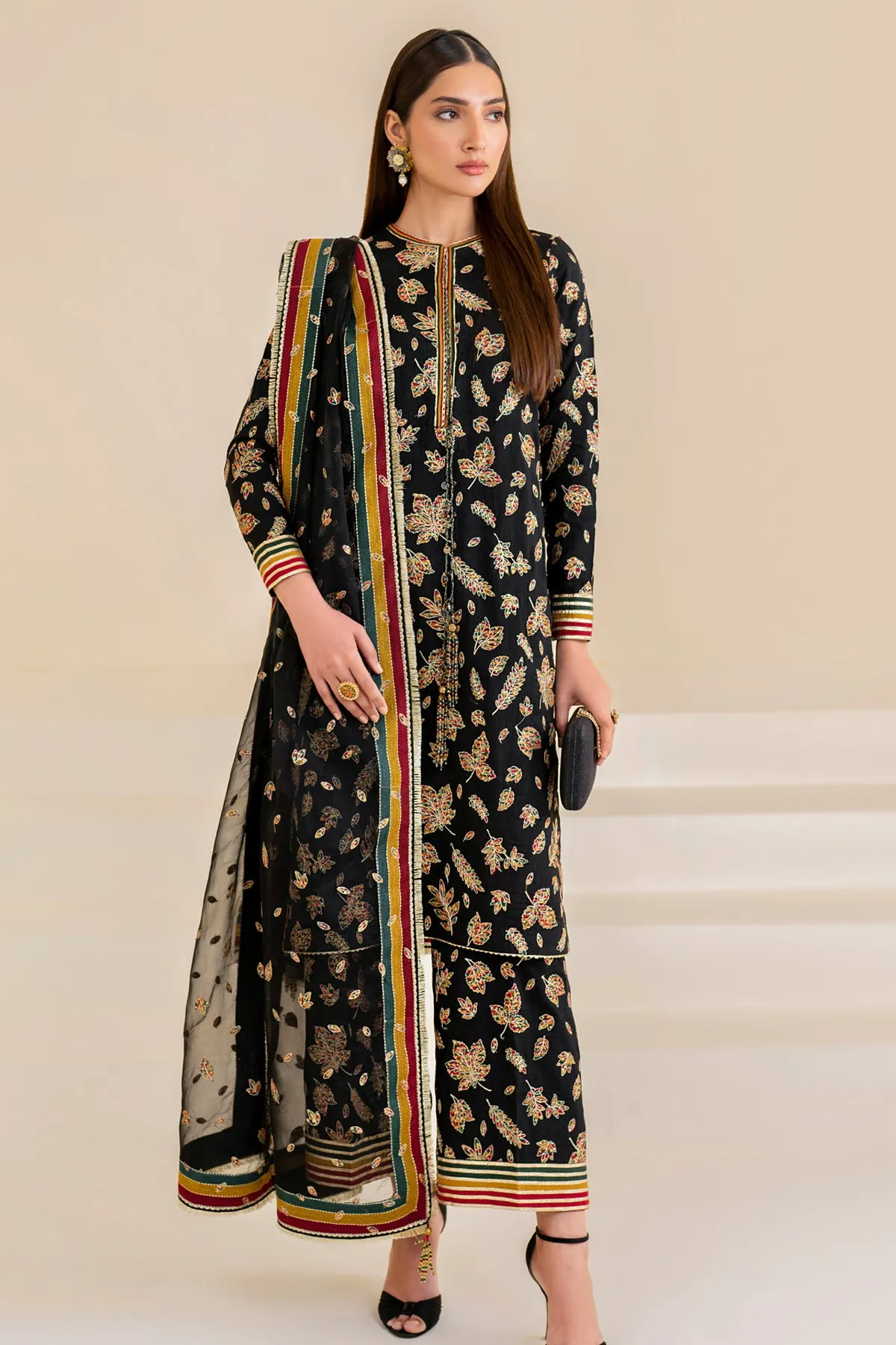 Embroidered Raw Silk UR-7023