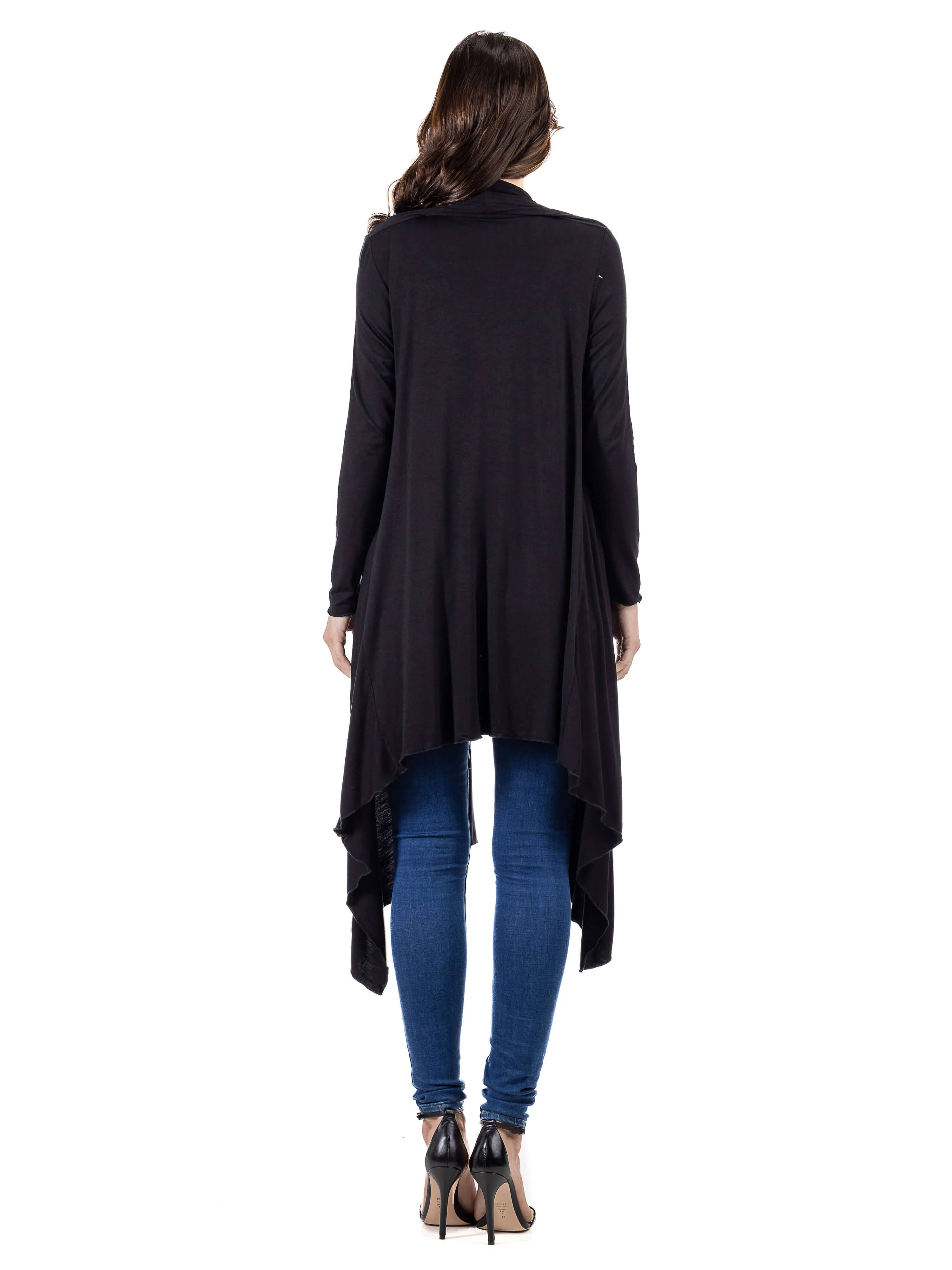 Extra Long Open Front Cardigan