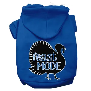 Feast Mode Screen Print Dog Hoodie Blue Xl