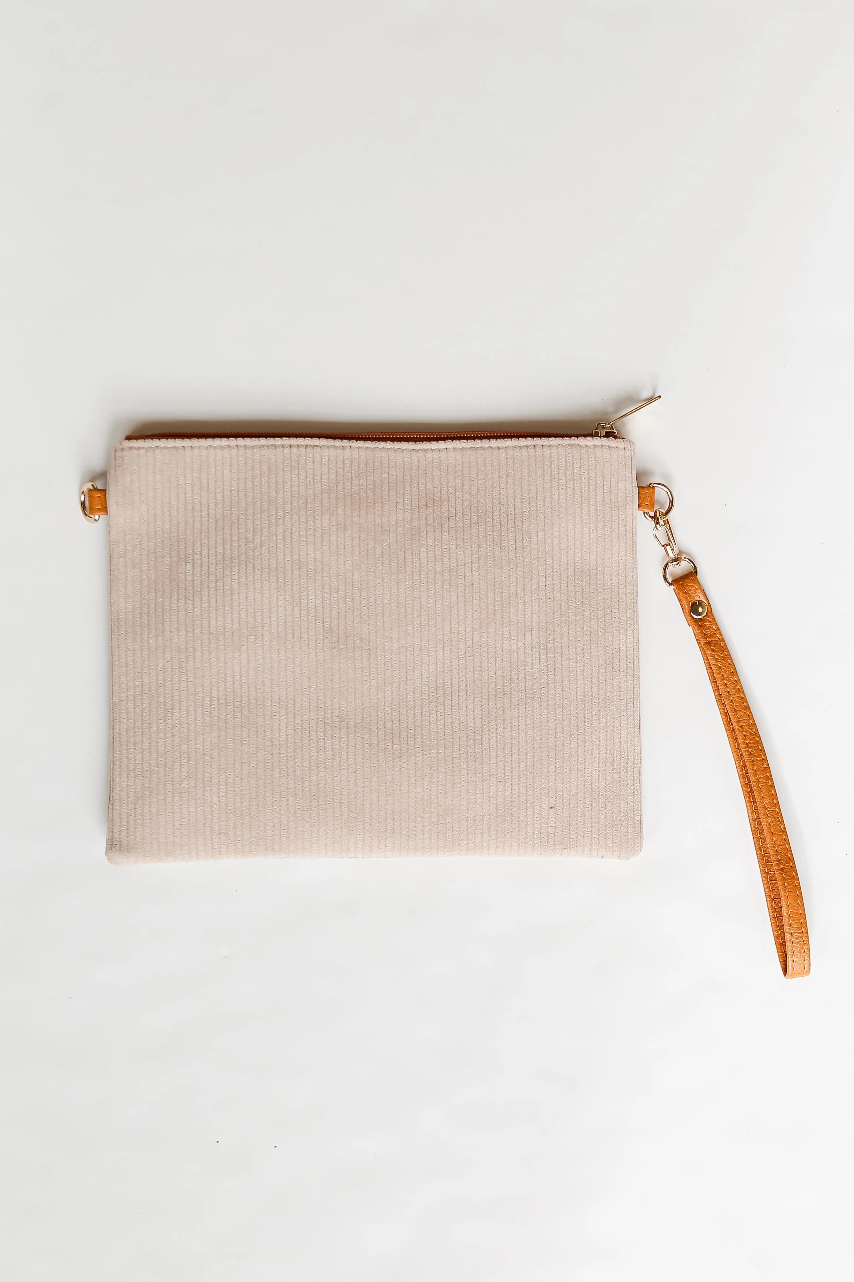 FINAL SALE - Unbelievably Cute Beige Corduroy Crossbody Bag