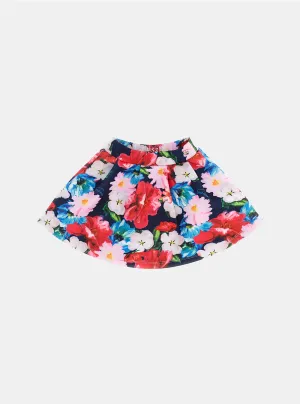 Floral Stretch Scuba Midi Skirt (2-7)