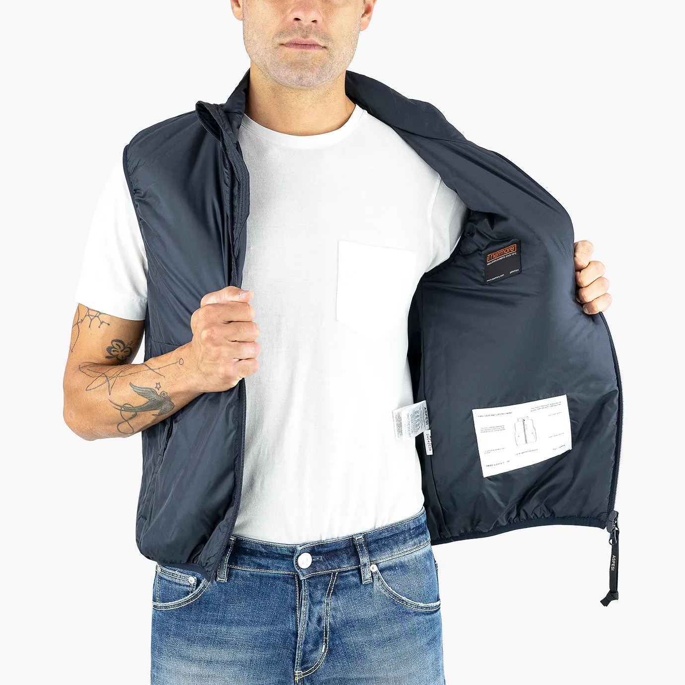 Gilet ASPESI Jil in Nylon Tecnico Blu Navy