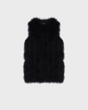 Gilet long en plumes