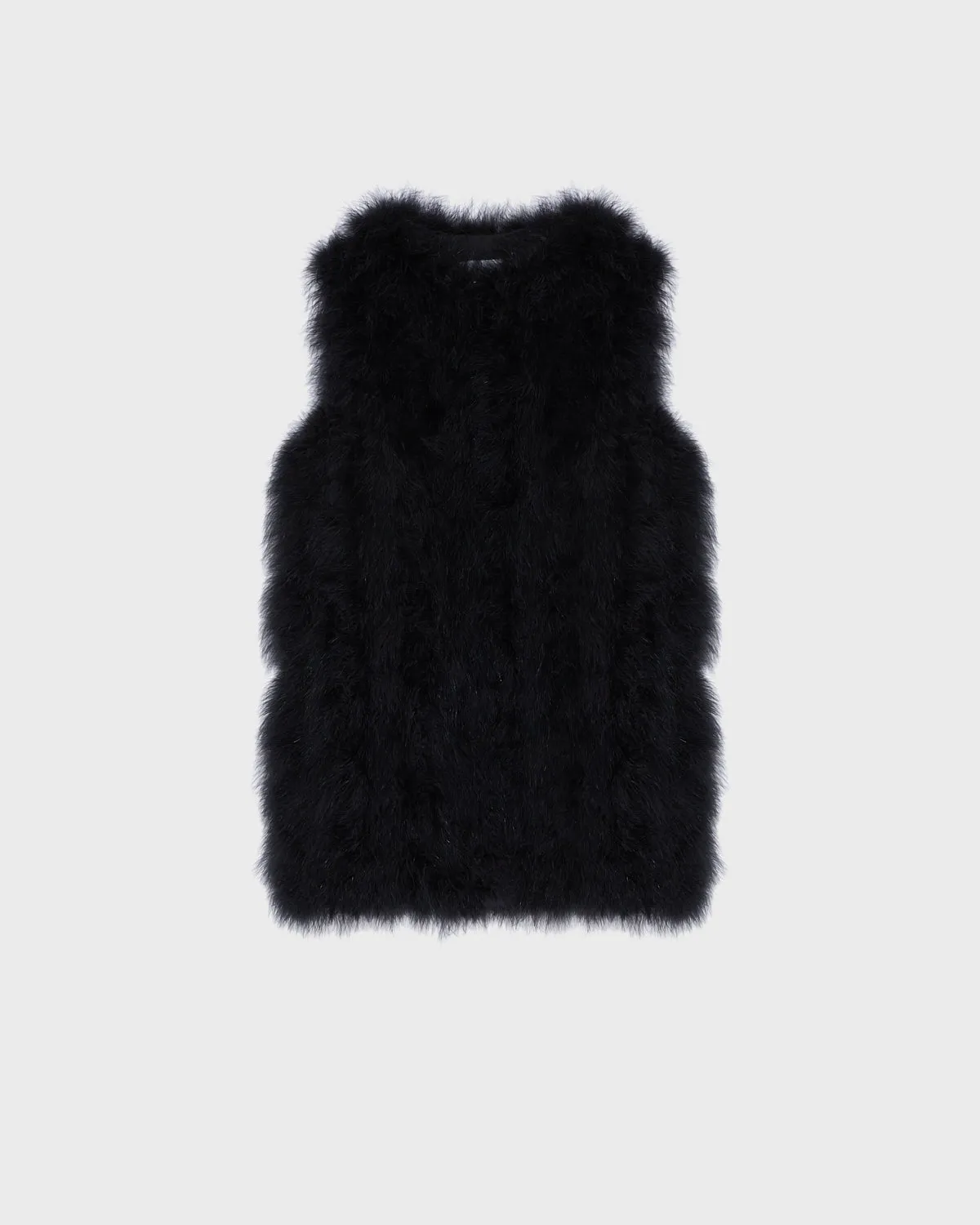 Gilet long en plumes