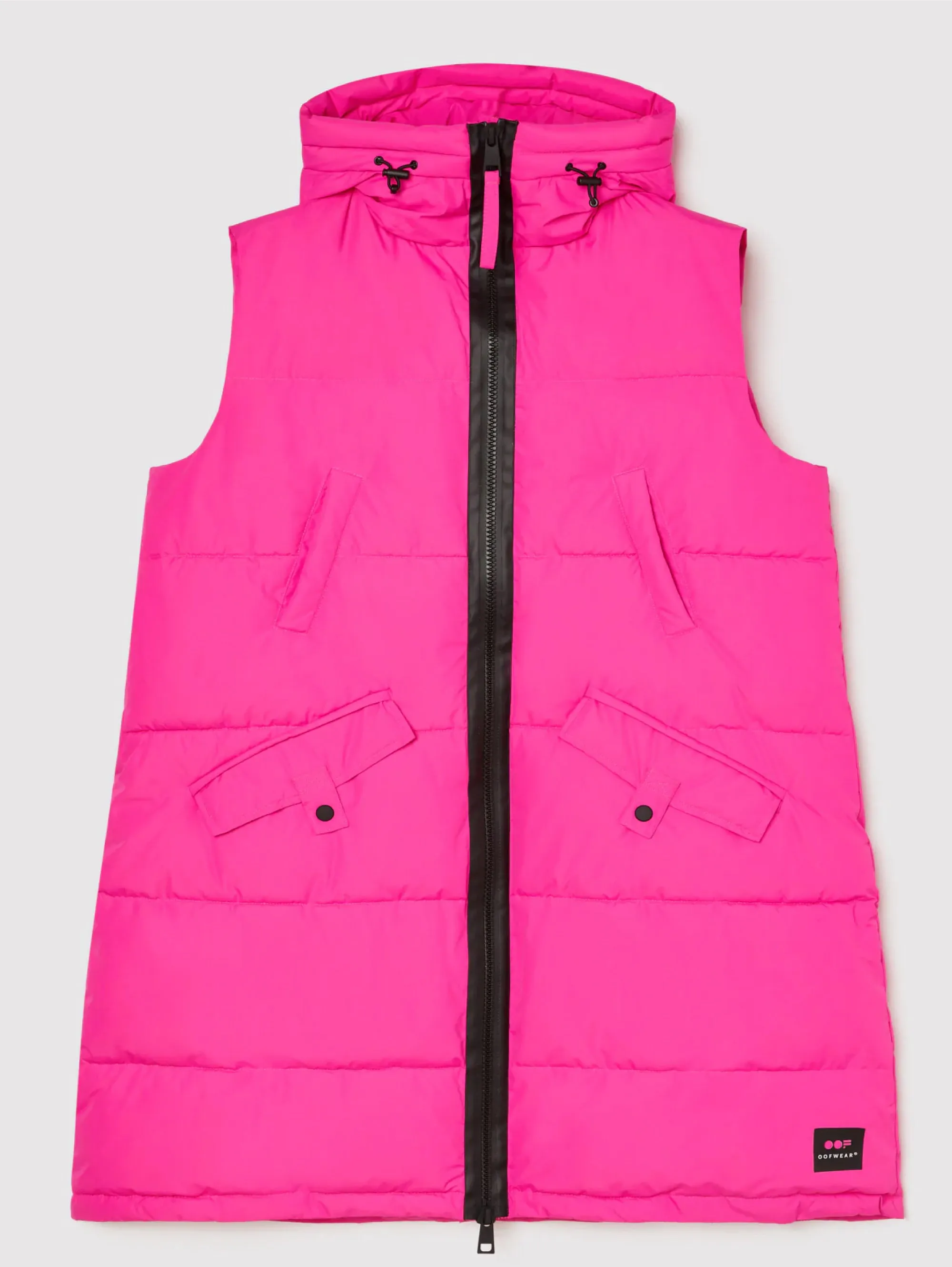 Gilet Lungo Imbottito Fucsia Fluo