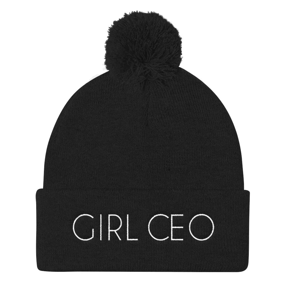 Girl CEO Pom Pom Knit Beanie