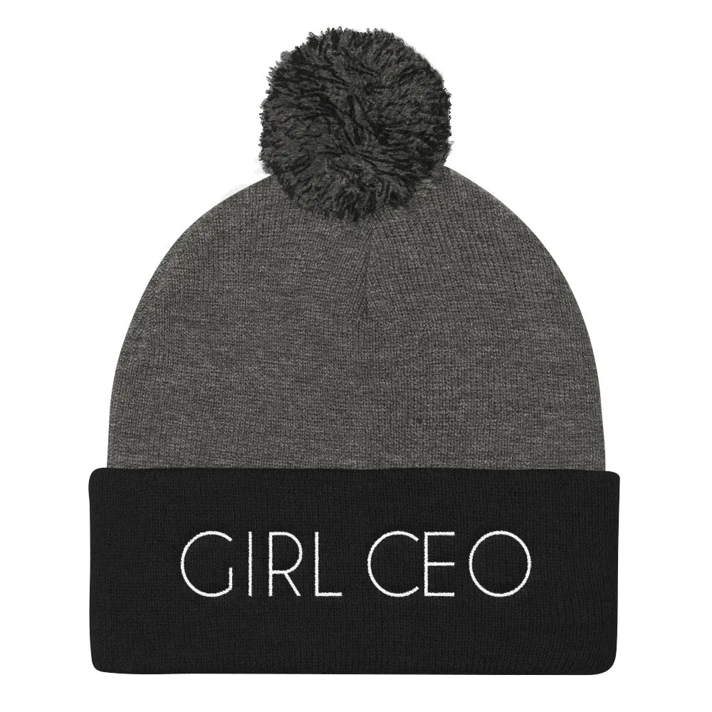 Girl CEO Pom Pom Knit Beanie