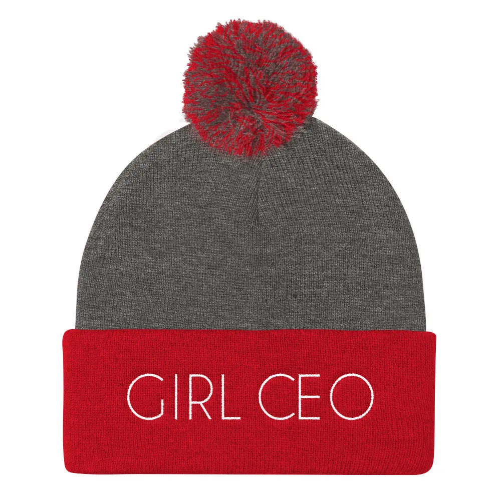 Girl CEO Pom Pom Knit Beanie