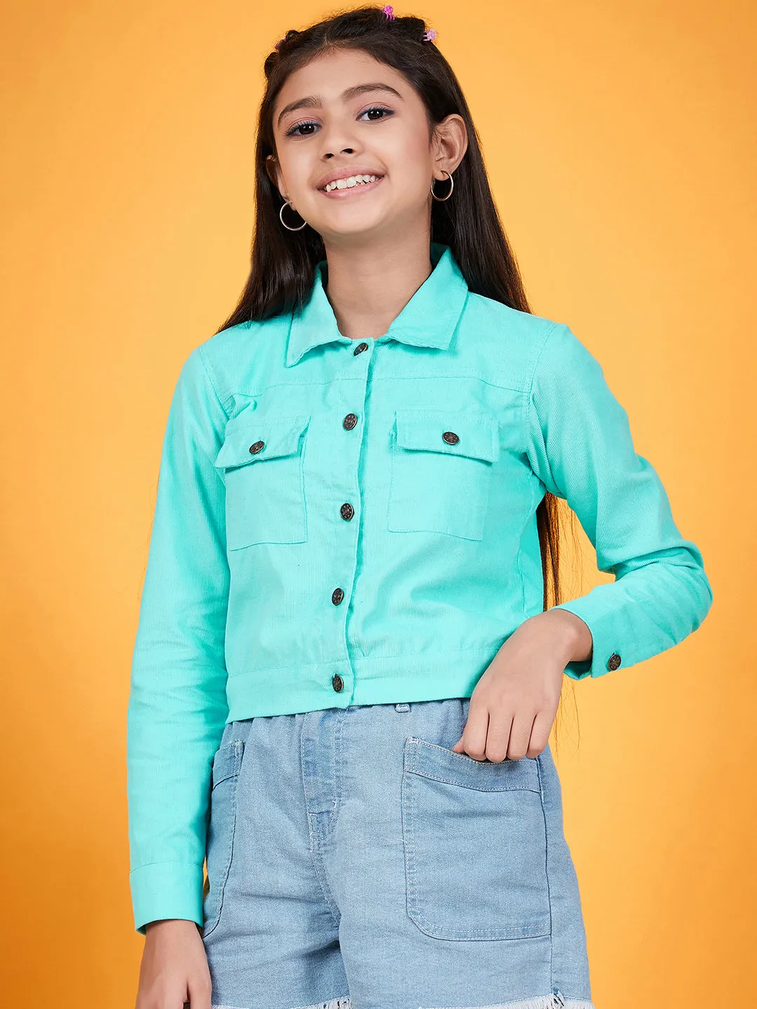 Girls Corduroy Tailored Jacket - Ps Peaches