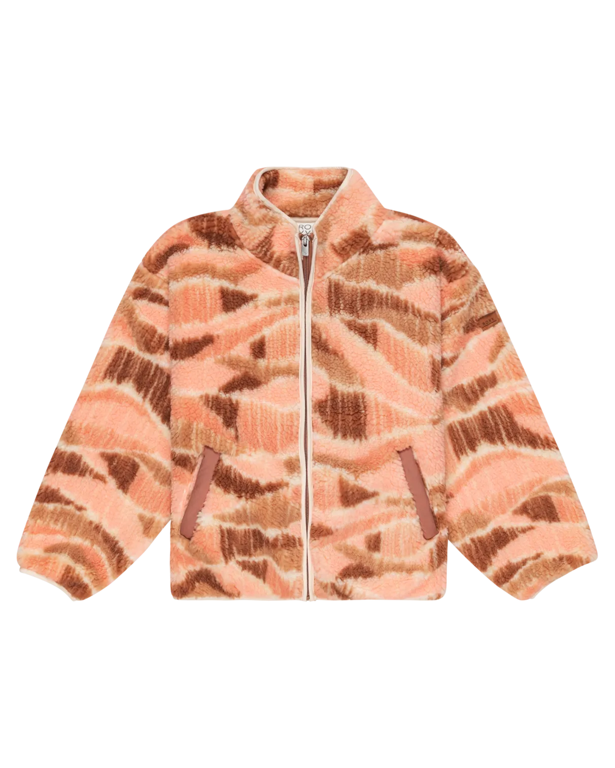 Girls Like Electricity Zip Fleece Jacket in Candlelight Peach