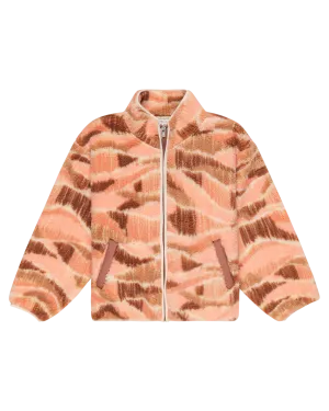 Girls Like Electricity Zip Fleece Jacket in Candlelight Peach