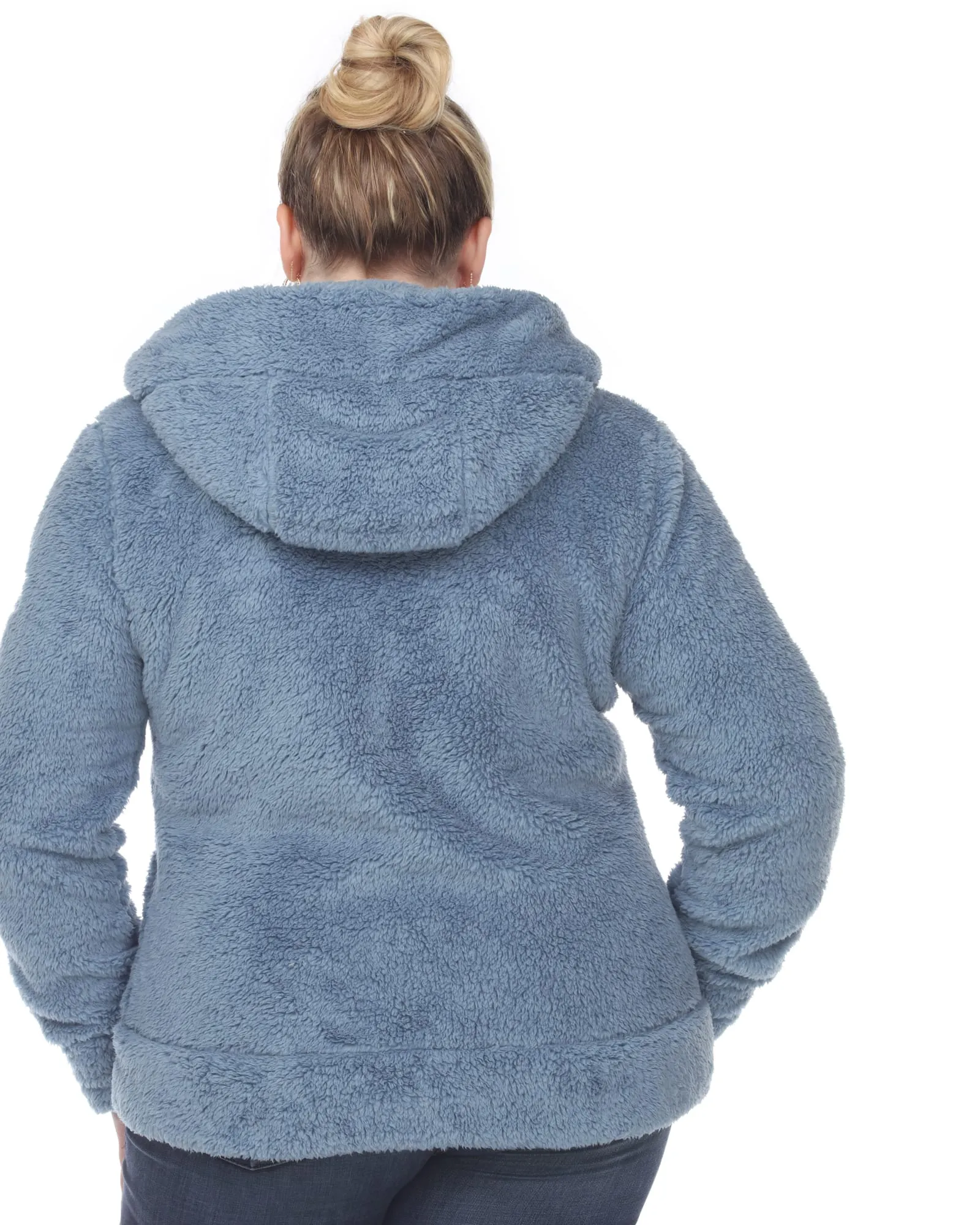 Hooded Sherpa Jacket | Denim Blue