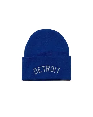 Ink Detroit -  Knit Beanie - Royal Blue and Silver