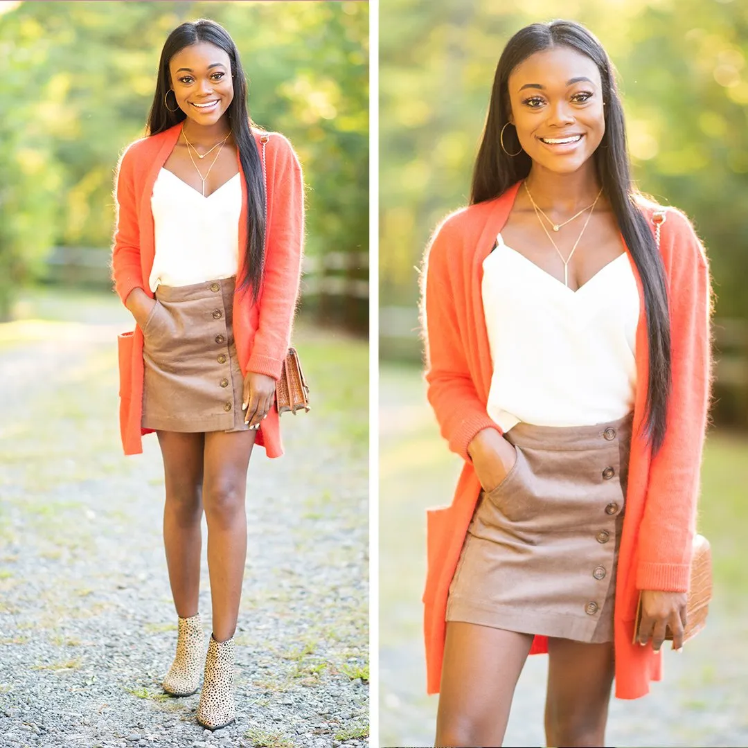 It's All Love Orange Knit Cardigan