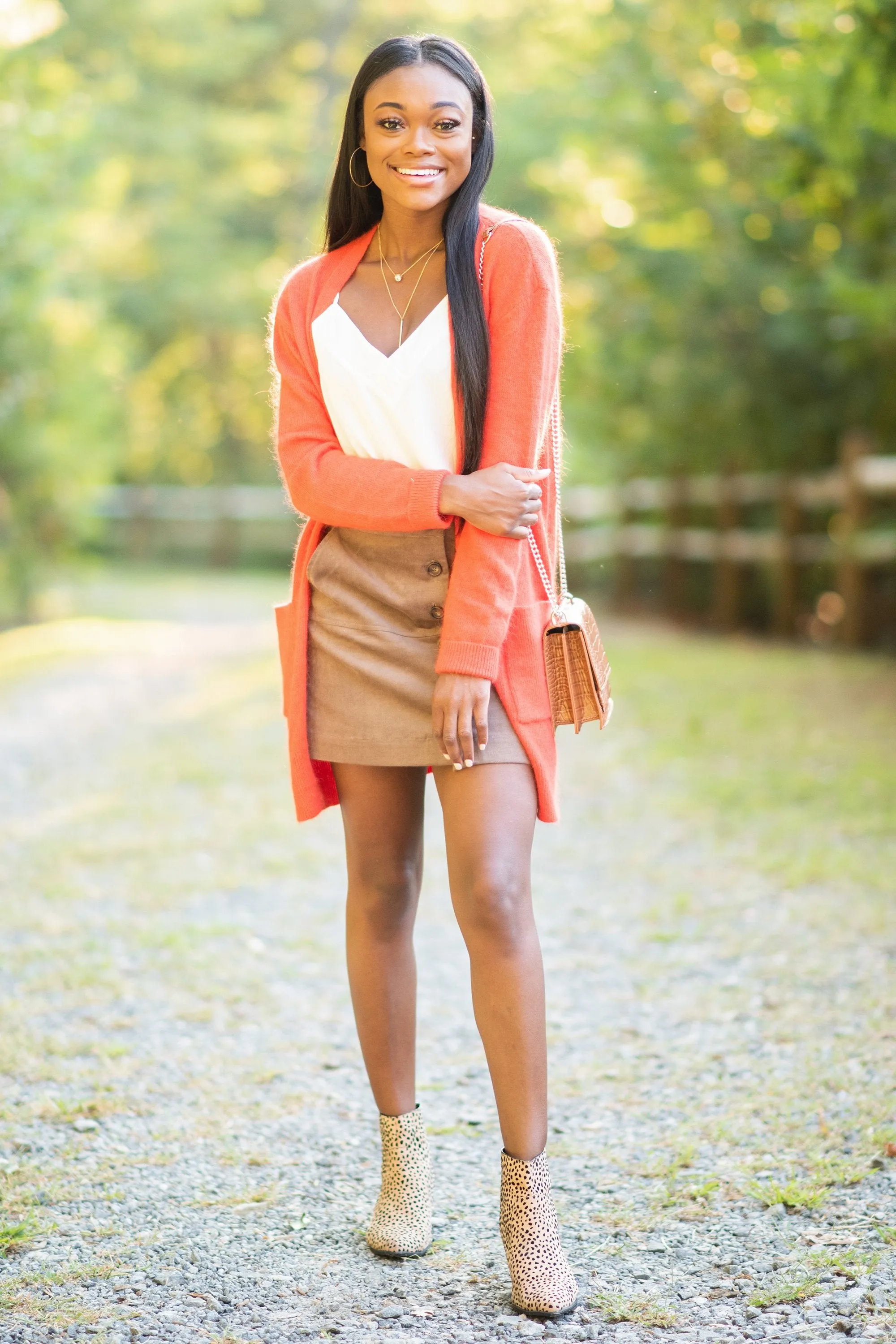 It's All Love Orange Knit Cardigan