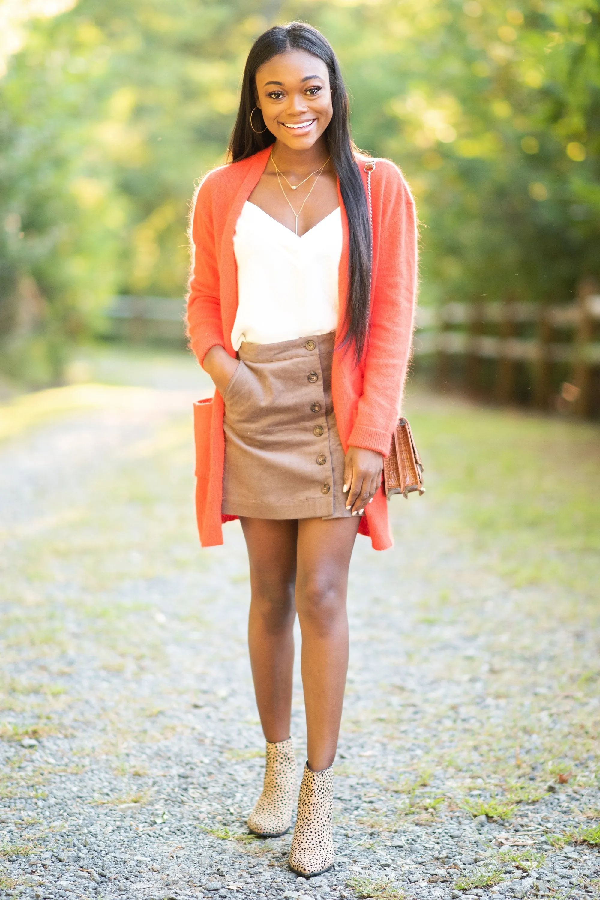 It's All Love Orange Knit Cardigan