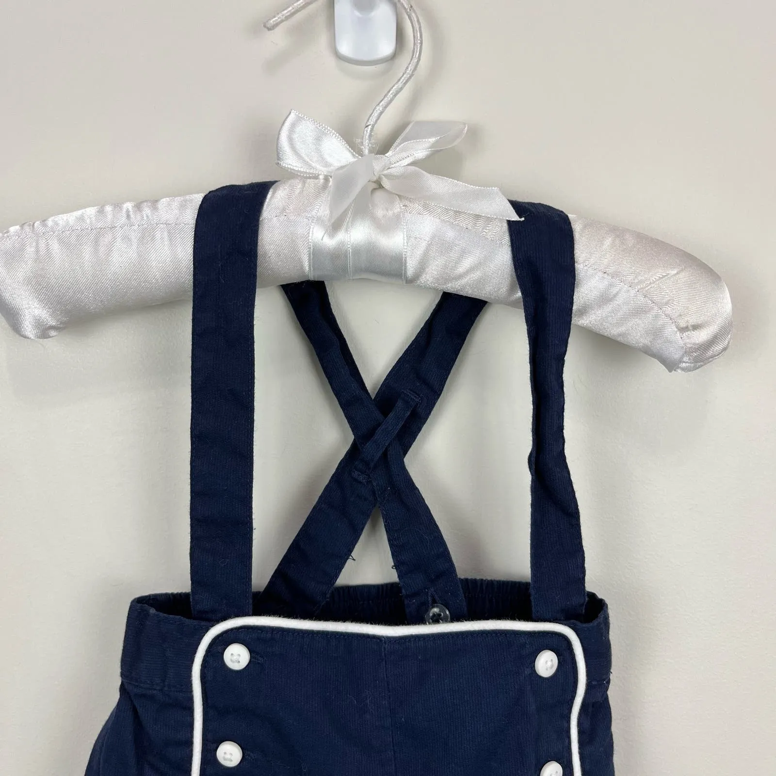 Janie and Jack Navy Blue Sailor Suspender Shorts 0-3 Months