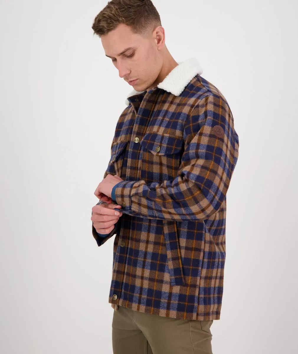 Kaituna Sherpa Lined Jacket - Toffee Check