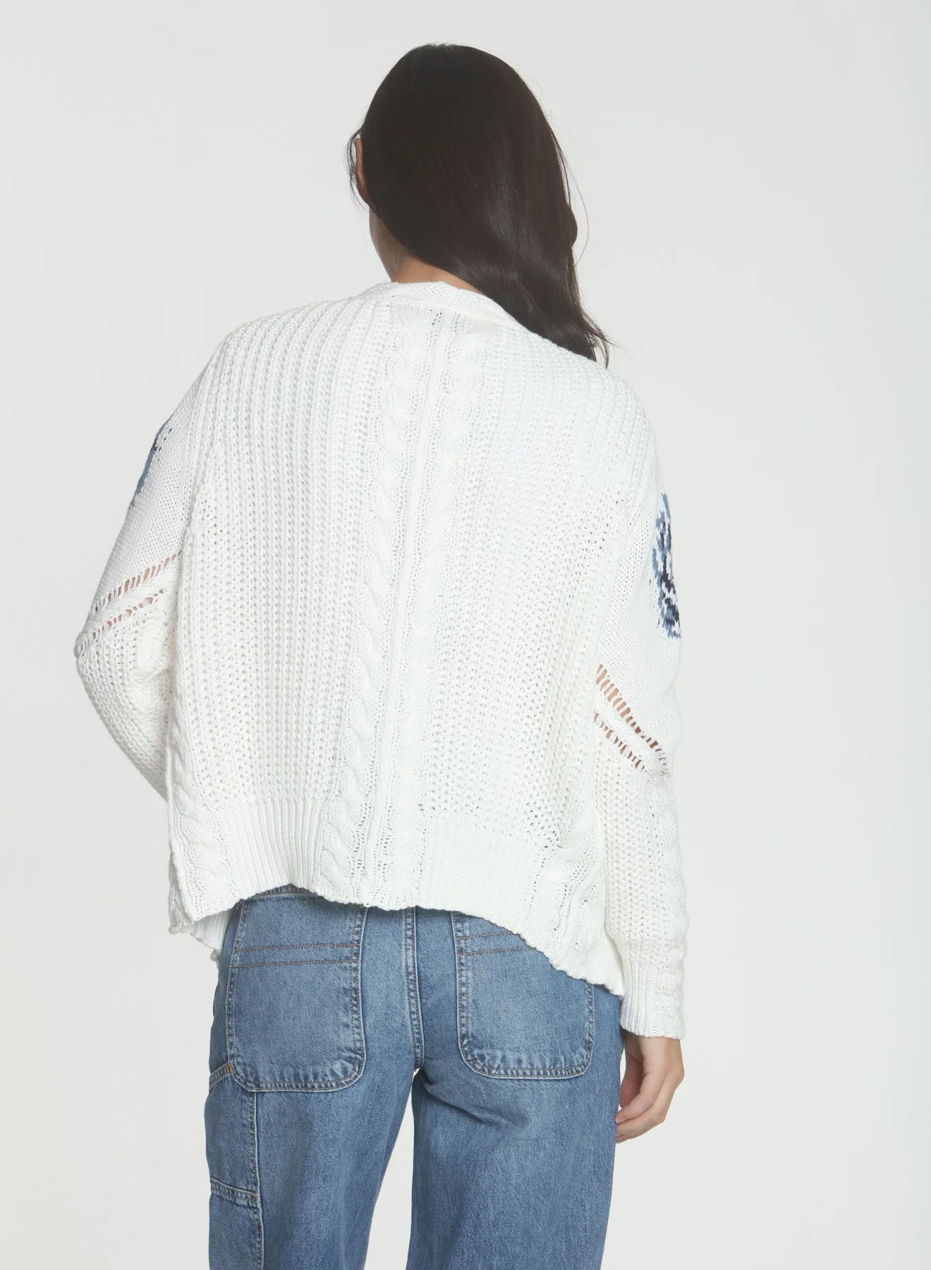 Kendra Cable Cardigan - White