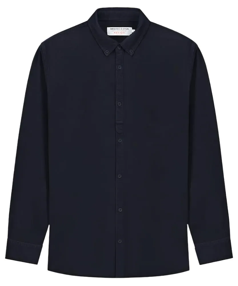 KUYICHI Lawrence cross corduroy shirt midnight blue men