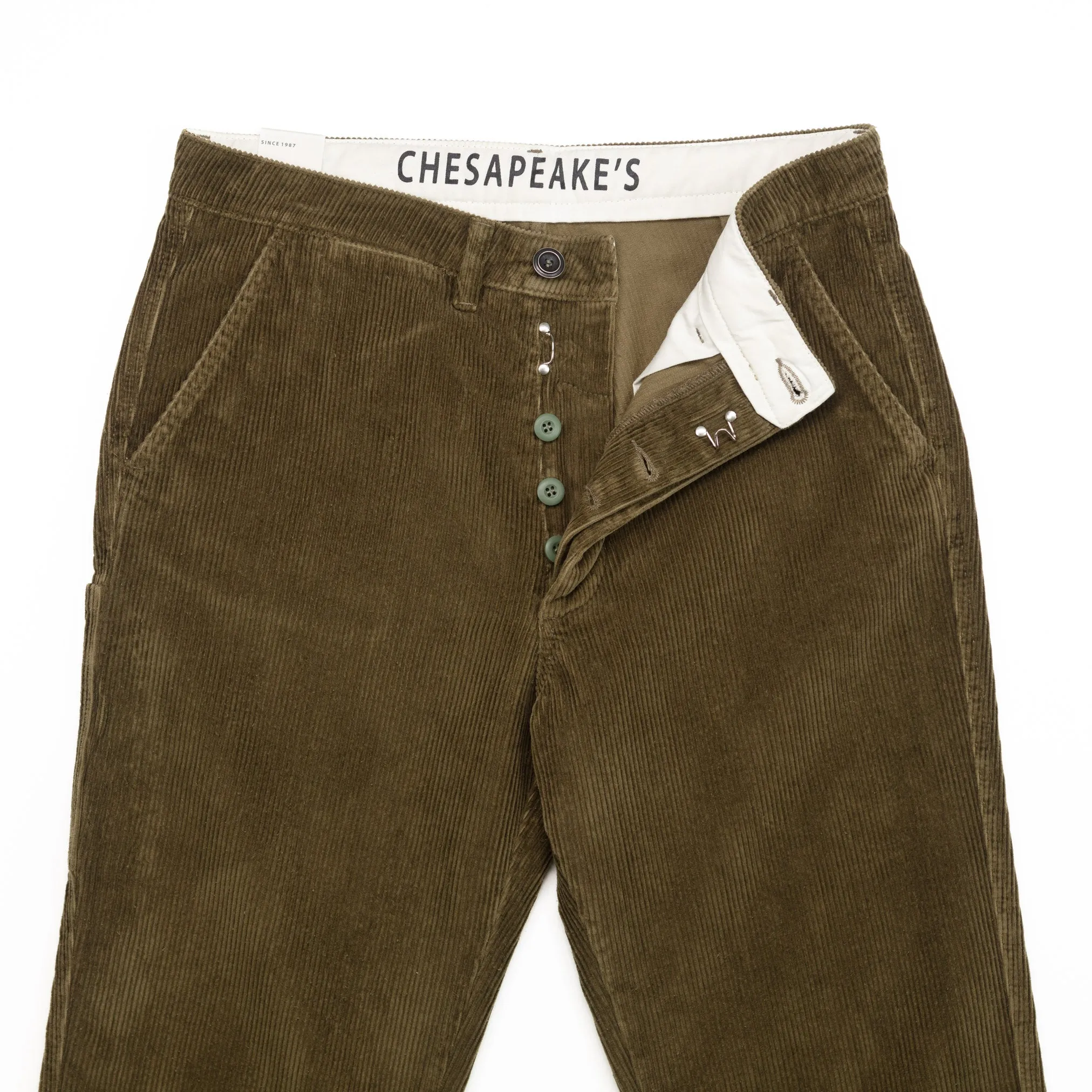 Lafont Work Pant in Army Green Corduroy