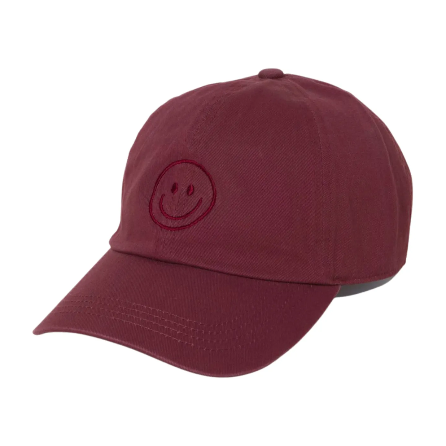 LCAP3004 - Tonal Smile Face Embroidered Washed Baseball Cap