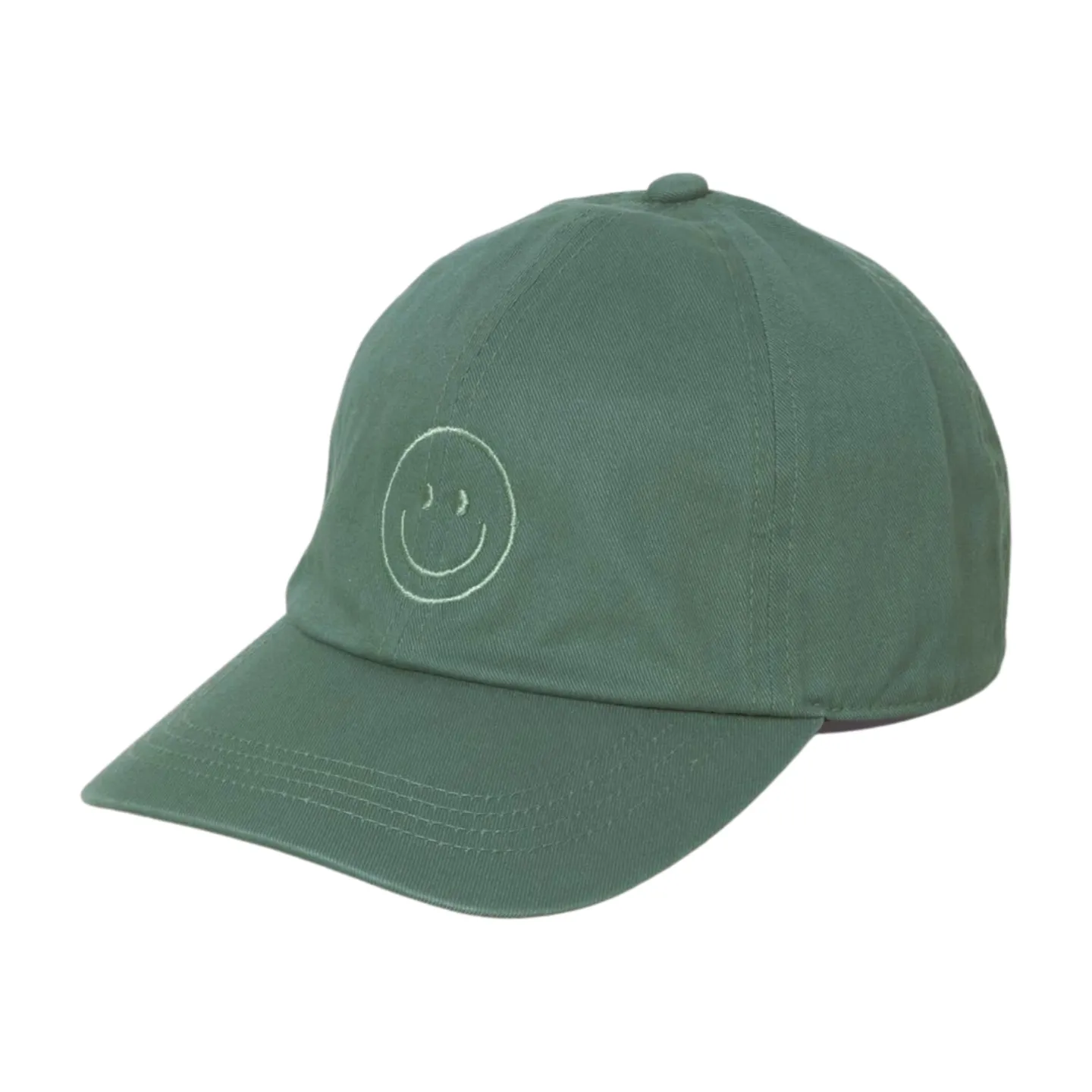 LCAP3004 - Tonal Smile Face Embroidered Washed Baseball Cap