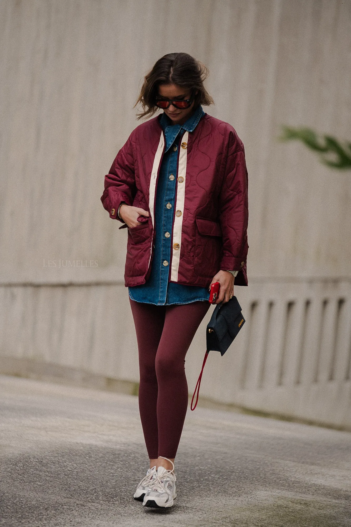 Leonie quilted jacket burgundy