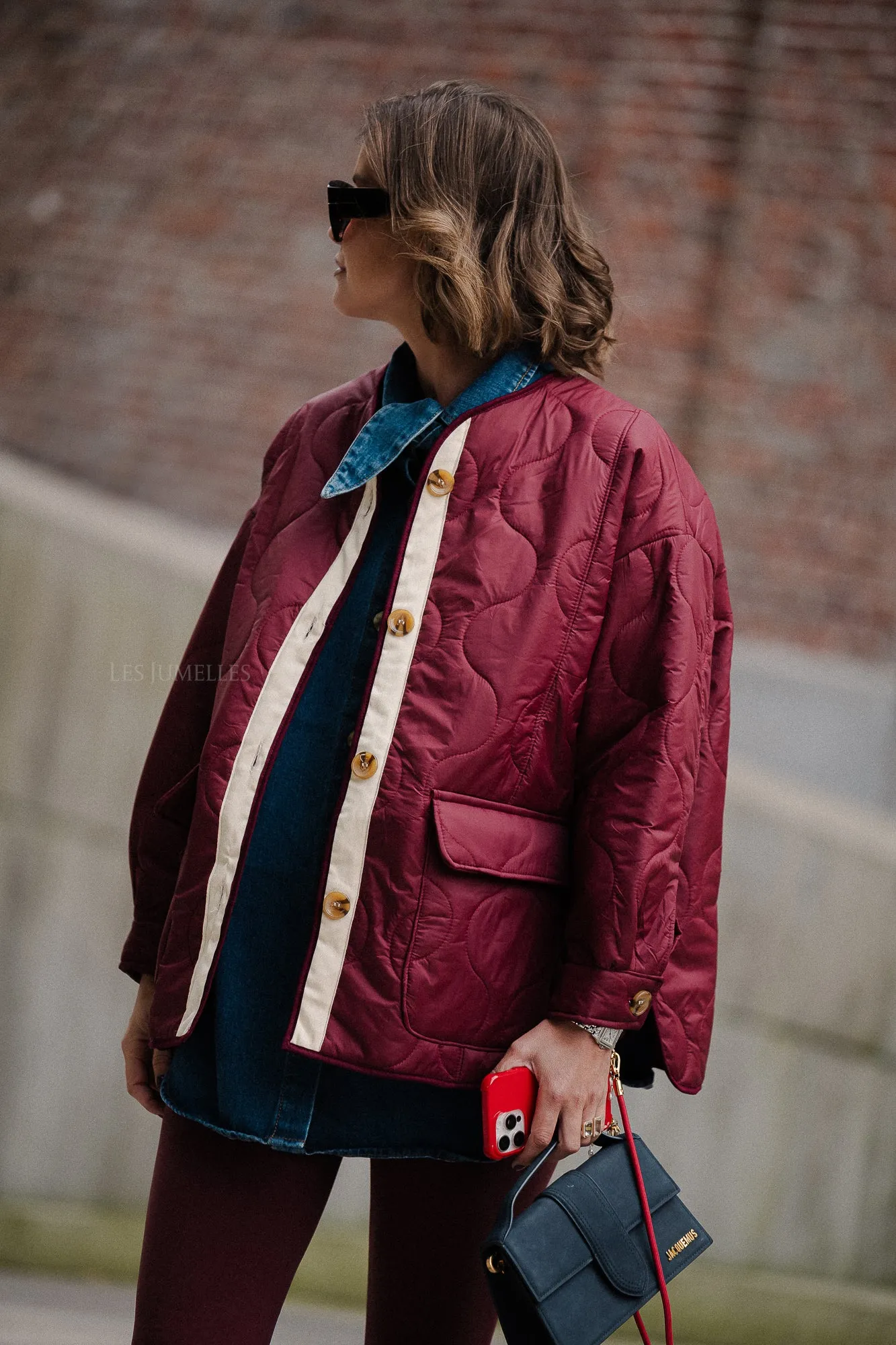 Leonie quilted jacket burgundy