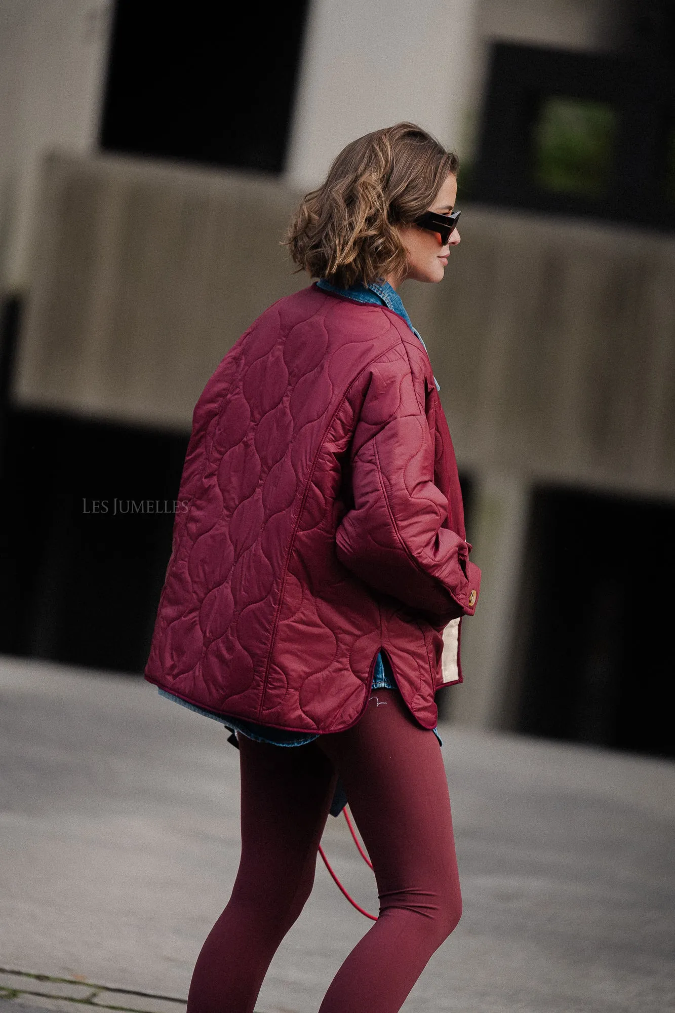 Leonie quilted jacket burgundy