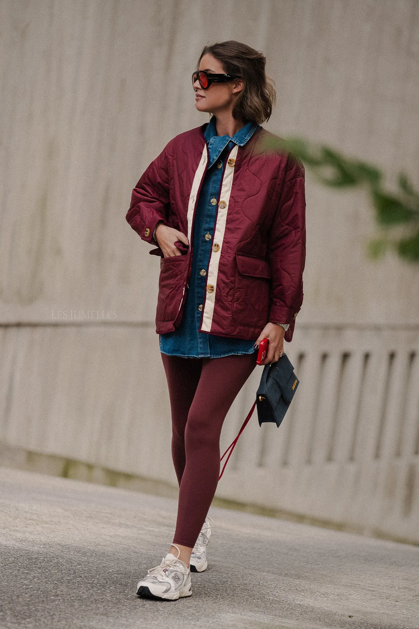 Leonie quilted jacket burgundy