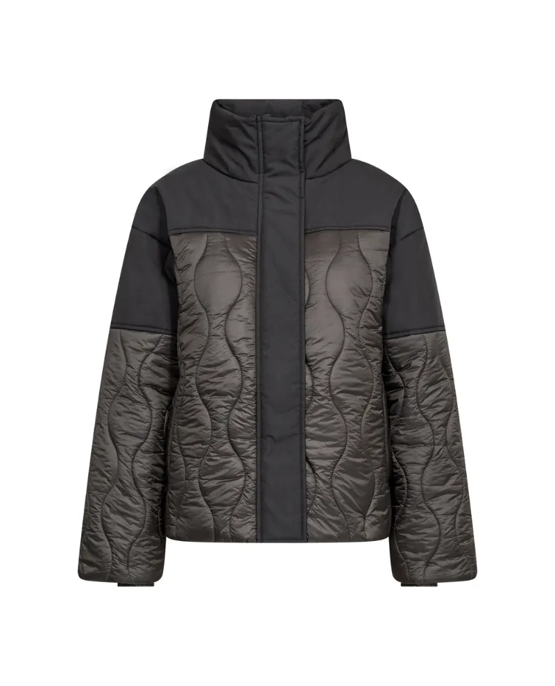 Levete Room Holly Short Black Olive Quilted Jacket